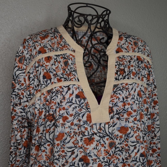 2/$40 Lucky Brand Floral Printed Peasant Knit Top - Picture 9 of 12